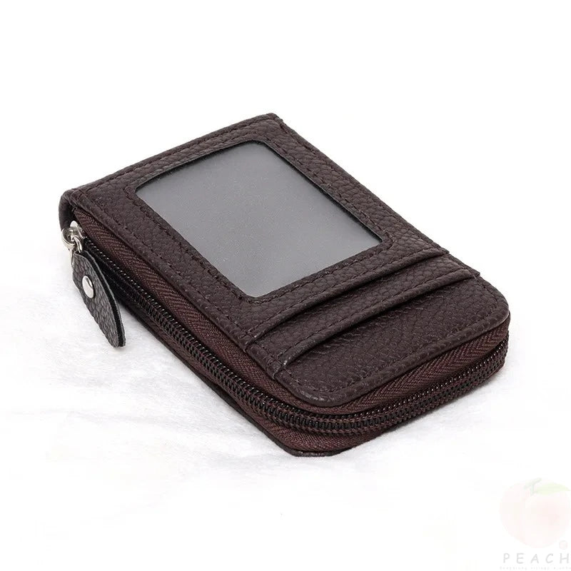 Women's Slim Card Organizer – Korean Edition Zipper Wallet for Bank and Business Cards