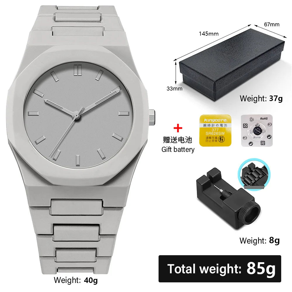 Minimalist Design Quartz Watch for Men Casual Lightweight Plastic Strap Waterproof Sports Business Watches Man Creative Clock