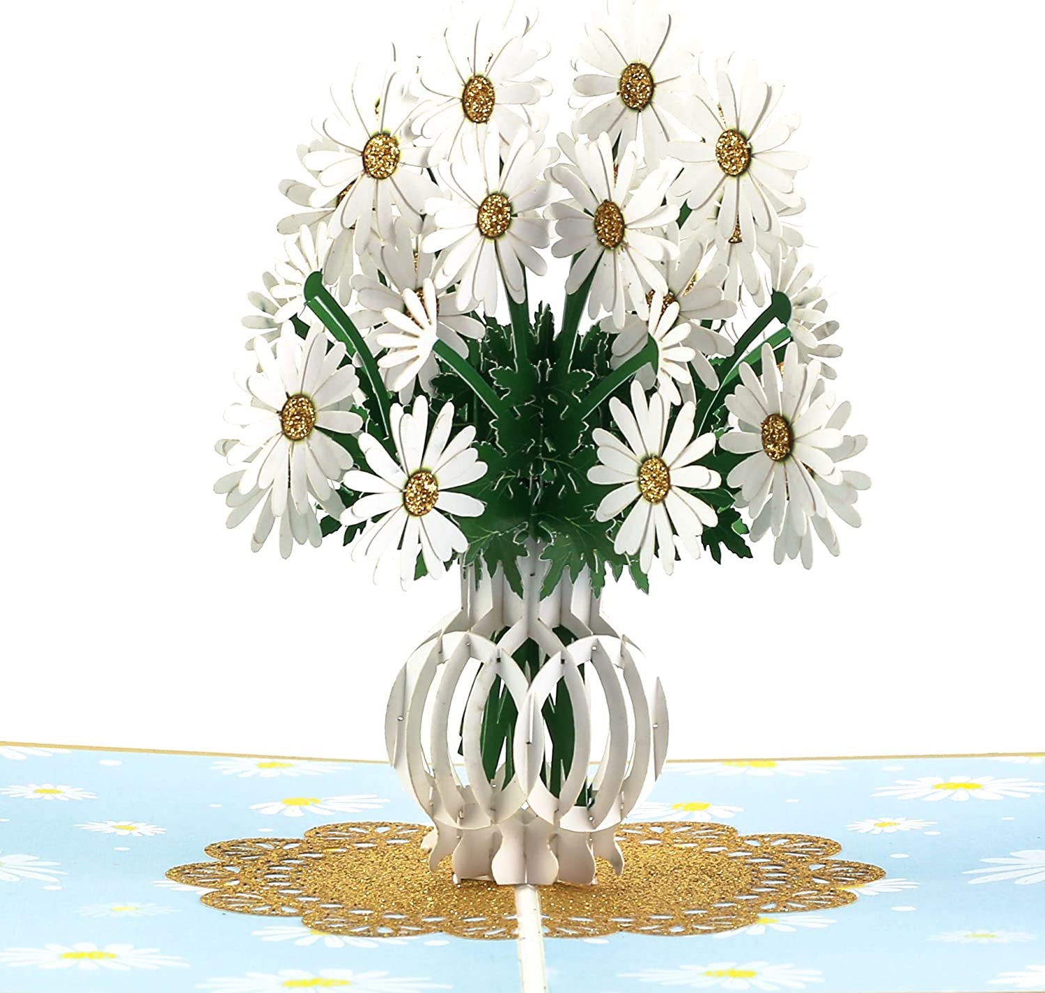 Pop up Card, Greeting Card, Daisy Bouquet Flowers, for Mother'S Day, Fathers Days, Anniversary Card, Birthday Card, Love Card, Valentine Cards, Thank You Card, All Occasions