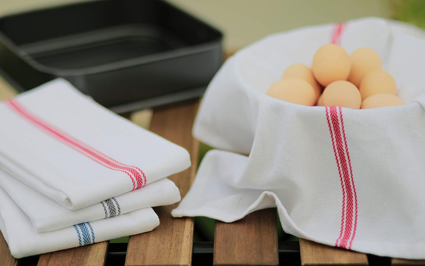 Cotton Kitchen Towels Set of 12 - Highly Absorbent, Super Soft Tea Towel with Hanging Loops - Extra Large Quick Dry Commercial Restaurant Towel (16X28 Inch - Multicolor)