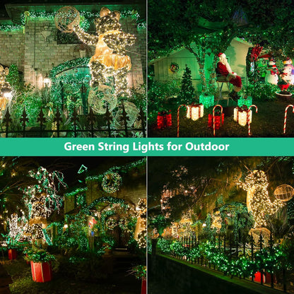 Christmas String Lights 82Ft 200 LED 8 Modes Timer Indoor Outdoor Fairy Twinkle Lights for Xmas Tree Christmas Decorations(Green)