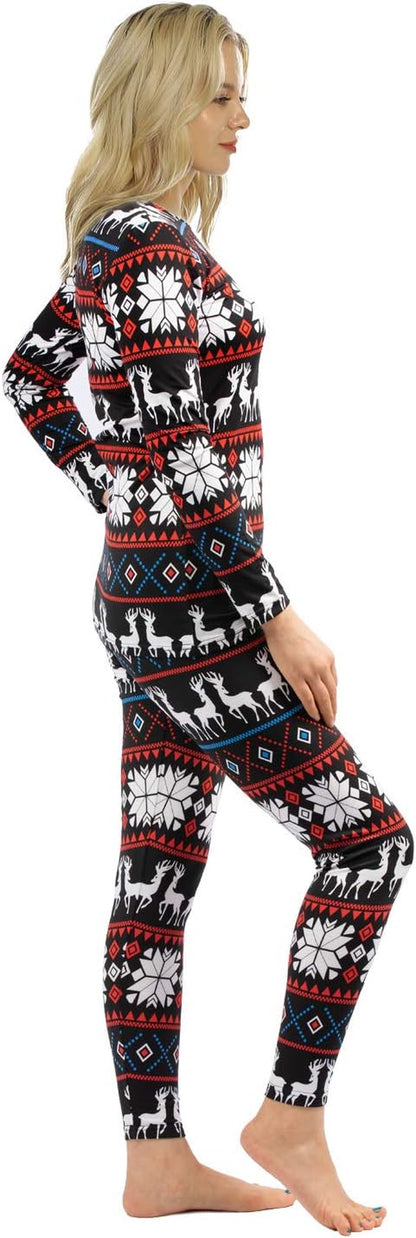 Thermal Underwear for Women Fleece Lined Long Johns Base Layer Thermals Top and Bottom Set Cold Weather