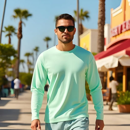 Swim Shirts for Men UPF50+ Sun Protection Shirts Mens Long Sleeve Mens Rash Guard