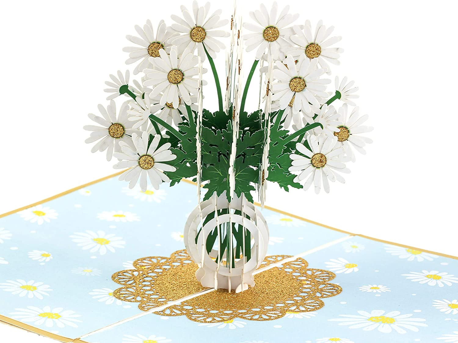 Pop up Card, Greeting Card, Daisy Bouquet Flowers, for Mother'S Day, Fathers Days, Anniversary Card, Birthday Card, Love Card, Valentine Cards, Thank You Card, All Occasions