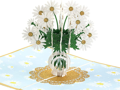 Pop up Card, Greeting Card, Daisy Bouquet Flowers, for Mother'S Day, Fathers Days, Anniversary Card, Birthday Card, Love Card, Valentine Cards, Thank You Card, All Occasions
