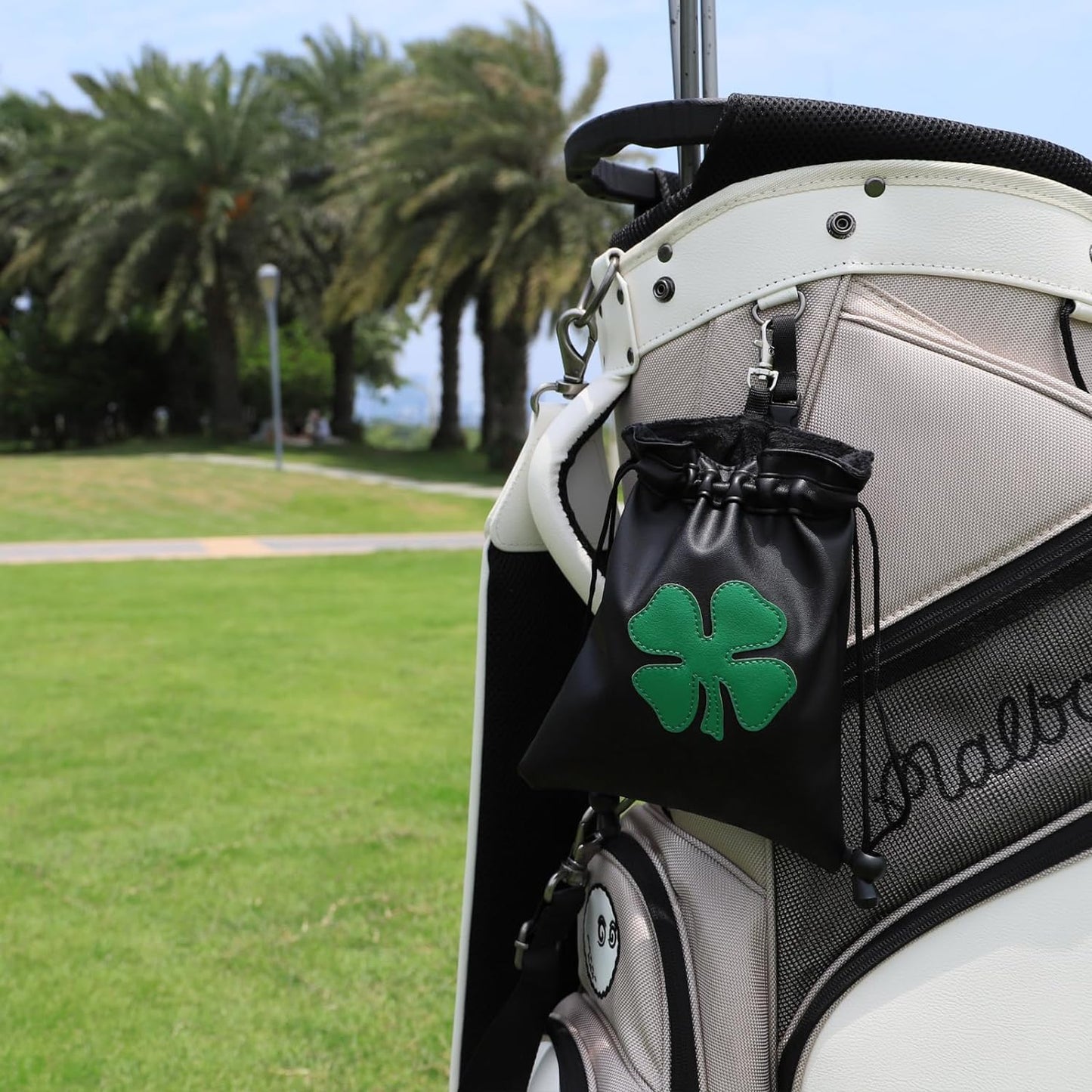 Leather Golf Tee Pouch with Drawstrings - Valuables Bag for Men & Women