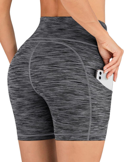 Yoga Shorts for Women with Pockets 8"/5" Biker Shorts for Women High Waisted Workout Shorts Compression Running Shorts