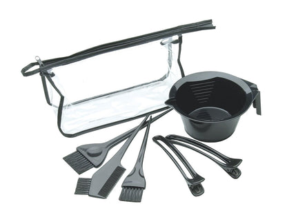 Hair Coloring Kit – 7 Piece Set – DIY Color, Dye, Highlighting Supplies, 3 Tint Brushes, 2 Clips, 1 Tint Bowl, Clear Zip Storage Bag, D851