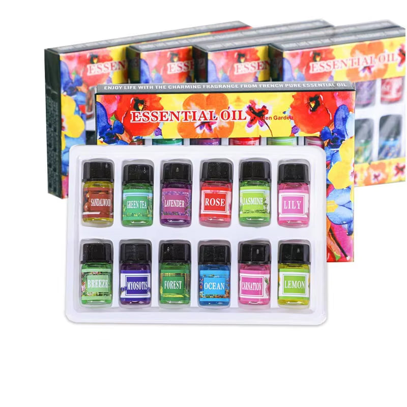 3/5Ml Natural Aromatherapy Essential Oils Set - Lavender/Rose/Jasmine Aromatic Oil for Reed Diffuser, Massage & Humidifier