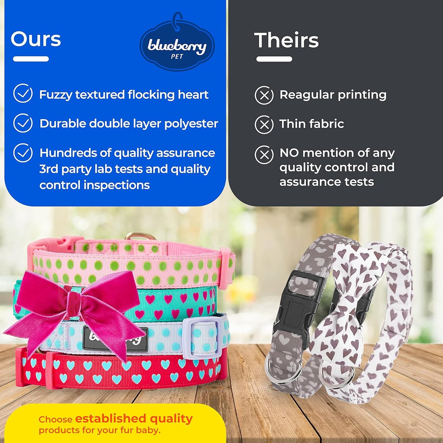 Adjustable Flocking Dog Collar with Silk Flower, Polka Dot in Baby Pink, Large - Dog Collars for Small Dogs, Girl Dog Collars, Pink Dog Collar, Neck 18-26"