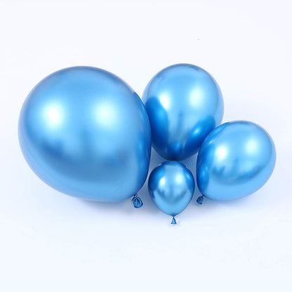 100Pcs Metallic Blue Latex Balloons Various Sizes Chrome Balloon 18/12/10/5 Inch Helium Balloon Perfect for Birthday Valentines Baby Shower Bridal Shower Wedding Anniversary Balloons (Blue)