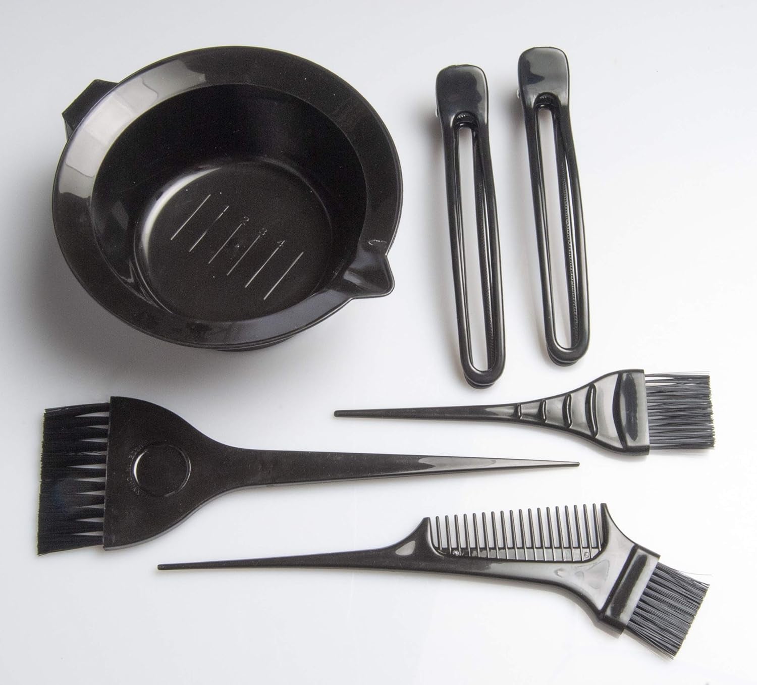 Hair Coloring Kit – 7 Piece Set – DIY Color, Dye, Highlighting Supplies, 3 Tint Brushes, 2 Clips, 1 Tint Bowl, Clear Zip Storage Bag, D851