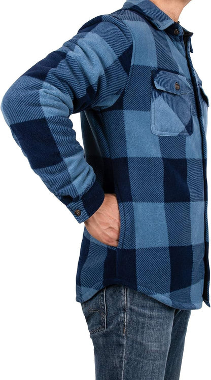 Men'S Warm Sherpa Lined Fleece Plaid Flannel Shirt Jacket(All Sherpa Fleece Lined)