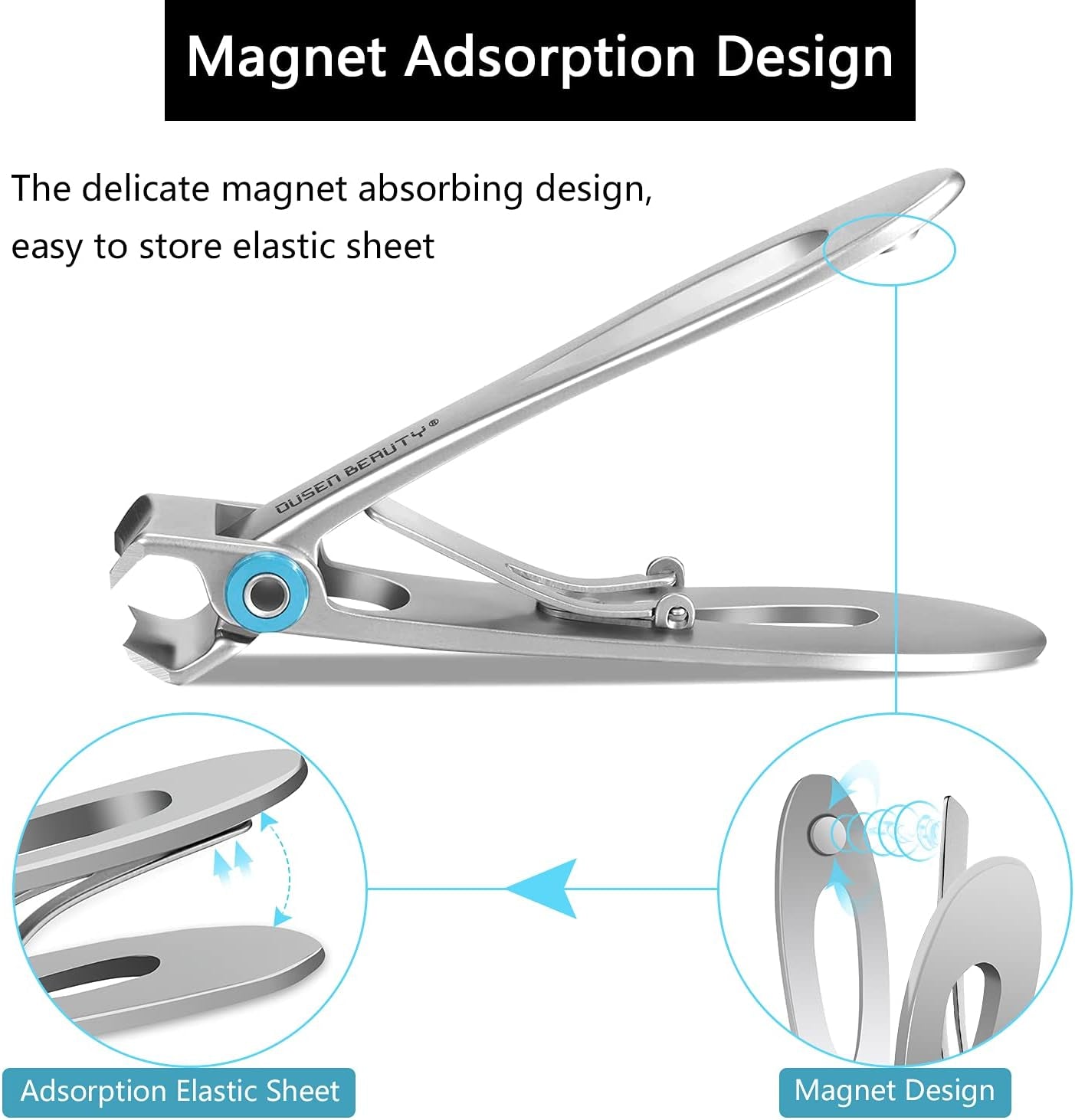 Nail Clippers for Thick Nails, Extra Wide Jaw Opening Nail Cutter for Thick Toenails, Stainless Steel Finger & Toe Nail Clipper with Nail File 3 Pcs Set for Seniors & Adult & Men & Women