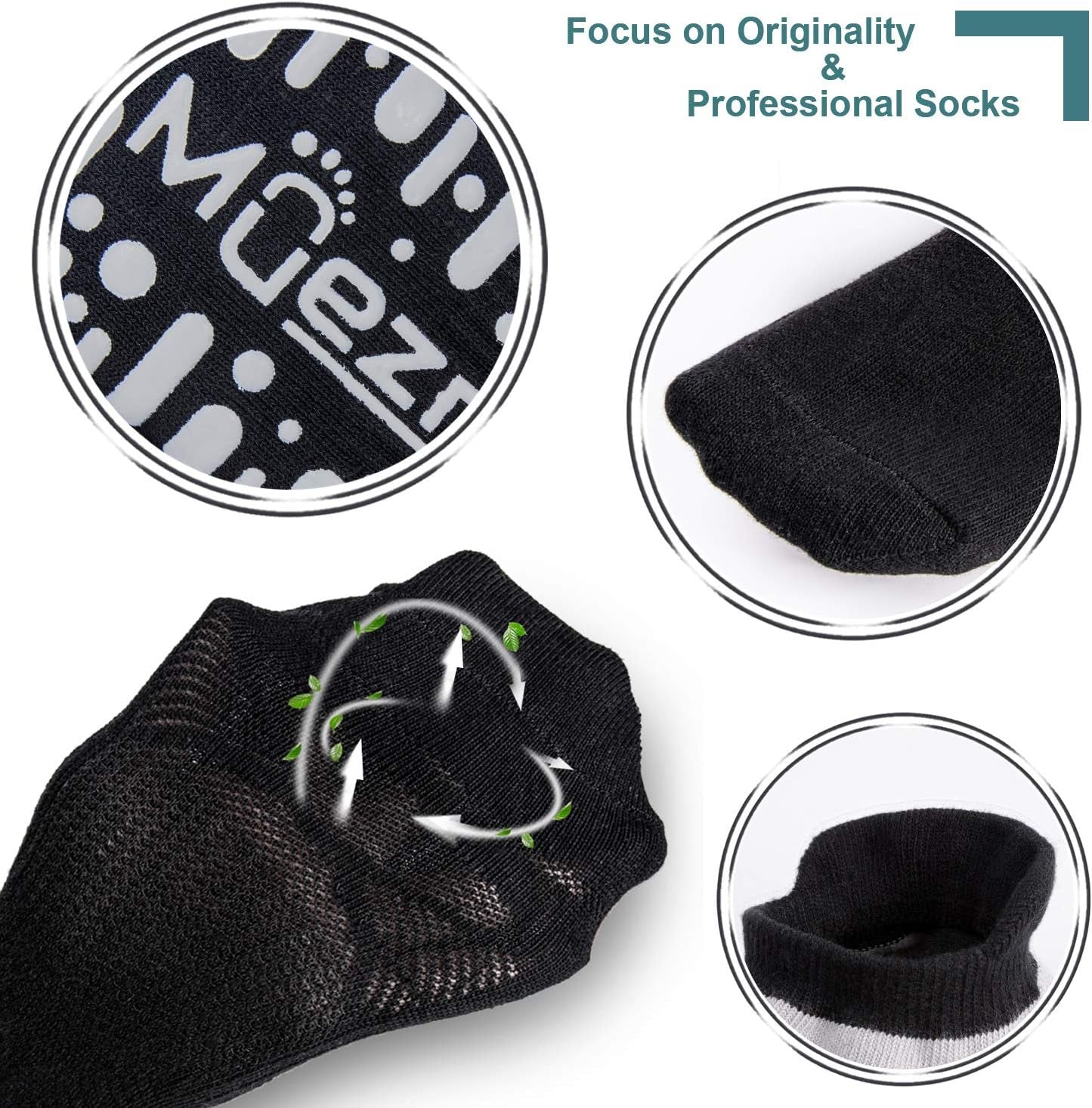 Non Slip Yoga Socks for Women, Anti-Skid Pilates, Barre, Hospital Socks with Grips, Size 5-10