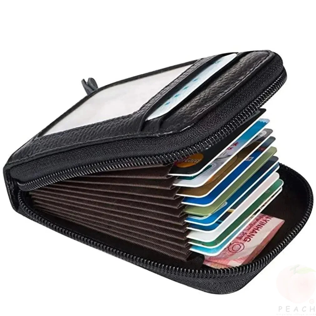 Women's Slim Card Organizer – Korean Edition Zipper Wallet for Bank and Business Cards