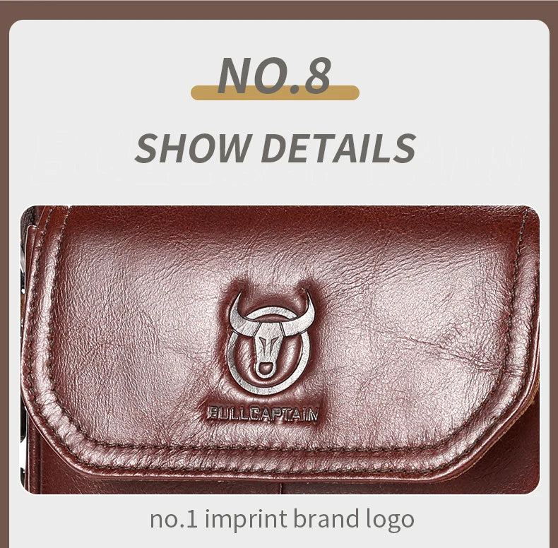 BULLCAPTAIN New Genuine Leather Men Vintage Handbags Flap Men's Shoulder Bag Casual Office Messenger Bags Fashion Crossbody