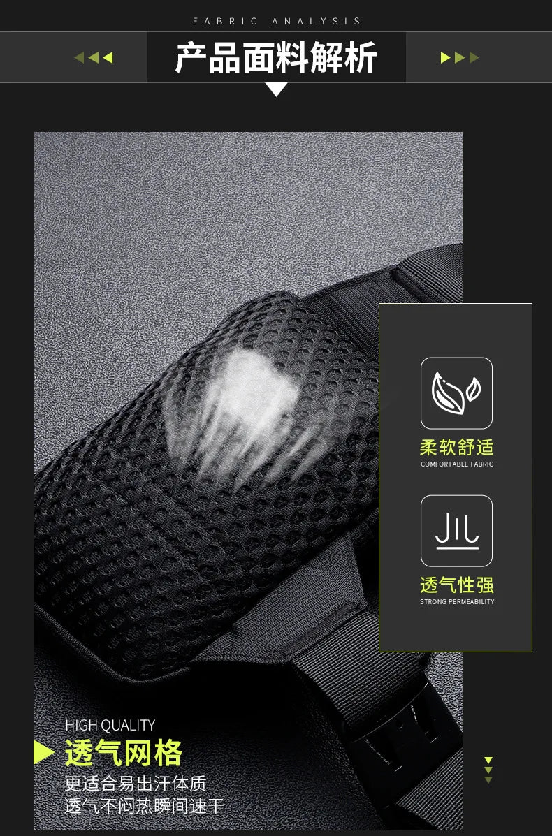 New chest bag for men and women's leisure, fitness, sports, crossbody bag, chest bag, casual men's bag, large capacity bag trend