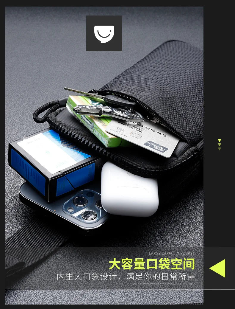 New chest bag for men and women's leisure, fitness, sports, crossbody bag, chest bag, casual men's bag, large capacity bag trend