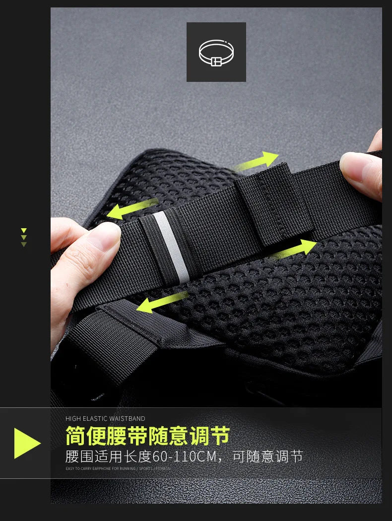 New chest bag for men and women's leisure, fitness, sports, crossbody bag, chest bag, casual men's bag, large capacity bag trend