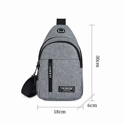 2025 New Multifunctional Chest Bag Men's Fashion Trend Oxford Cloth Shoulder Bag Korean Style Casual Waterproof Messenger Bag