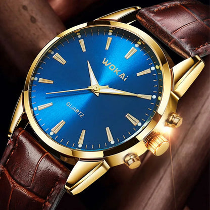 2025 Mens Watch Chronograph Moon Phase Pattern Luminous Top Luxury Sport Male Wristwatch Leather Men Quartz Watches Casual Clock