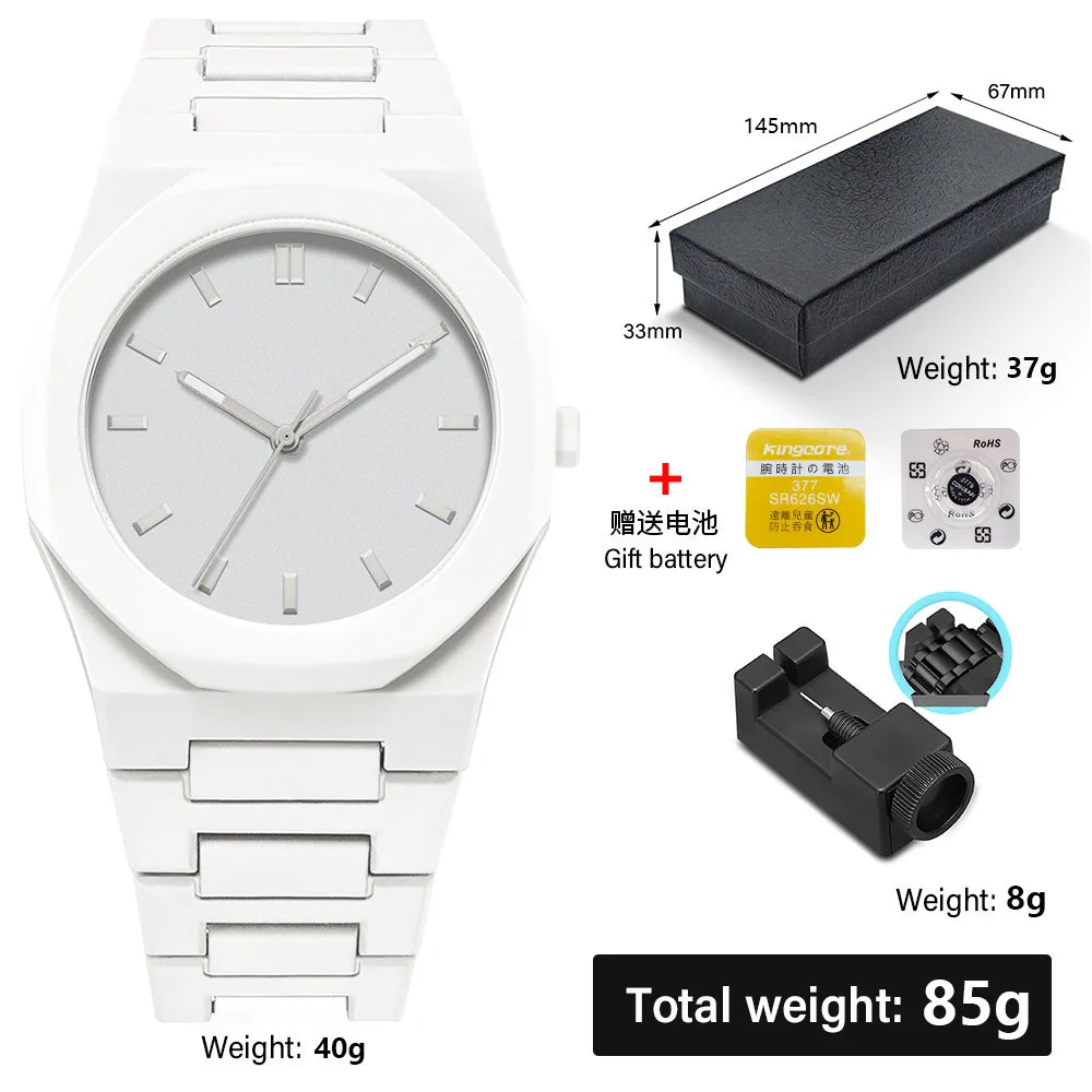 Minimalist Design Quartz Watch for Men Casual Lightweight Plastic Strap Waterproof Sports Business Watches Man Creative Clock