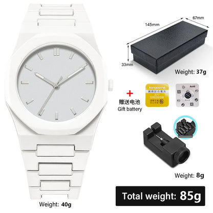 Minimalist Design Quartz Watch for Men Casual Lightweight Plastic Strap Waterproof Sports Business Watches Man Creative Clock