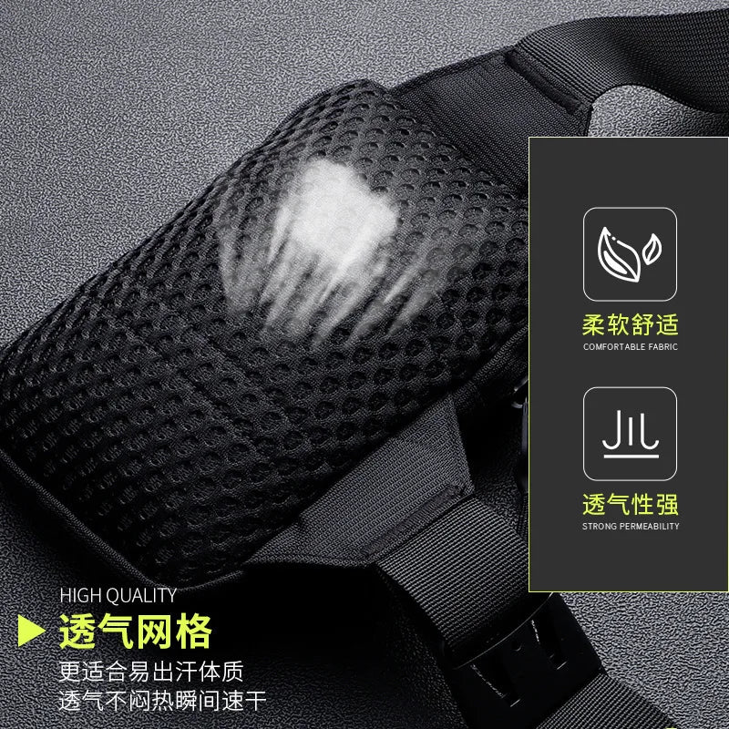 New chest bag for men and women's leisure, fitness, sports, crossbody bag, chest bag, casual men's bag, large capacity bag trend