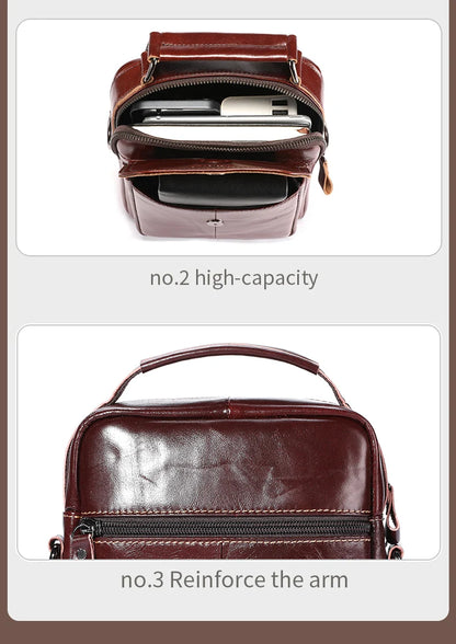 BULLCAPTAIN New Genuine Leather Men Vintage Handbags Flap Men's Shoulder Bag Casual Office Messenger Bags Fashion Crossbody