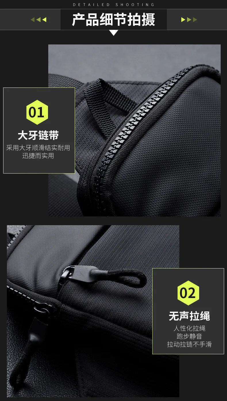 New chest bag for men and women's leisure, fitness, sports, crossbody bag, chest bag, casual men's bag, large capacity bag trend