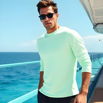 Swim Shirts for Men UPF50+ Sun Protection Shirts Mens Long Sleeve Mens Rash Guard