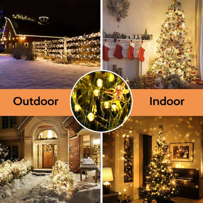 181FT 500 LED Christmas Indoor Outdoor Decorative Lights, 8 Modes Waterproof Plug in Green Wire Fairy String Lights for Christmas Tree Party Wedding Garden Holiday Home Decoration (Warm White)