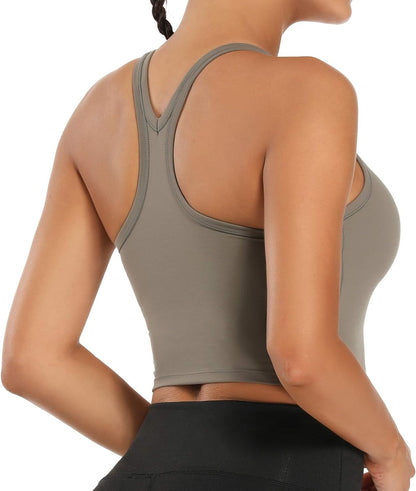 Women Removable Padded Sports Bras Workout Running Yoga Tank Tops