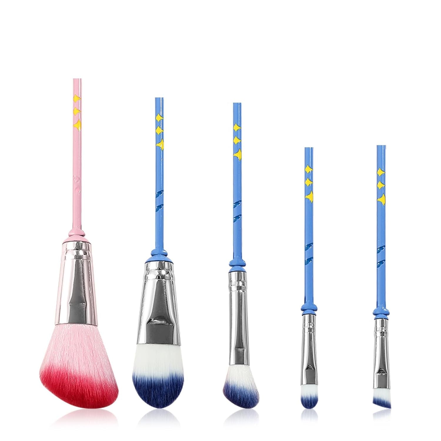 Stich Makeup Brushes Set Collection, Stich Stuff for Girls Women - 5Pcs Blue