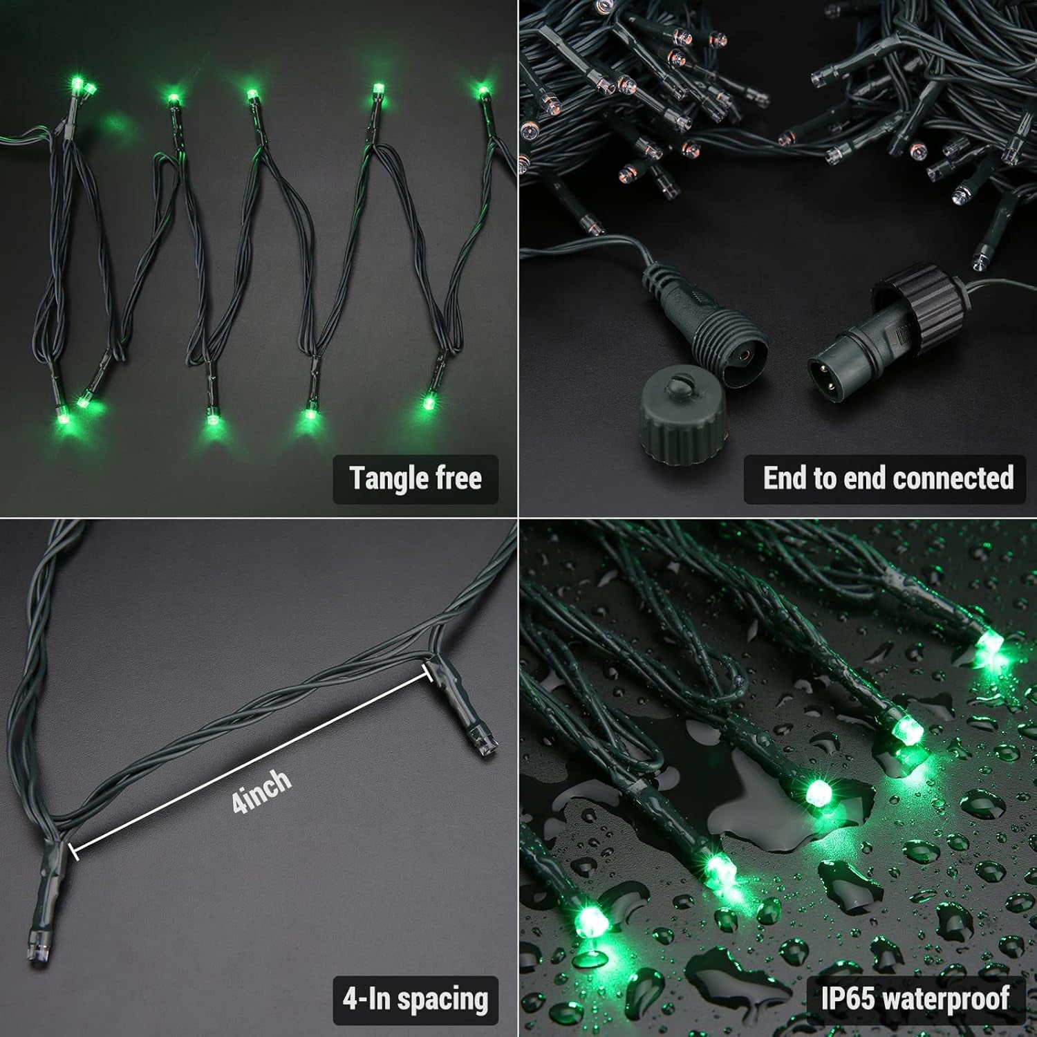 Christmas String Lights 82Ft 200 LED 8 Modes Timer Indoor Outdoor Fairy Twinkle Lights for Xmas Tree Christmas Decorations(Green)