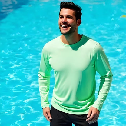 Swim Shirts for Men UPF50+ Sun Protection Shirts Mens Long Sleeve Mens Rash Guard