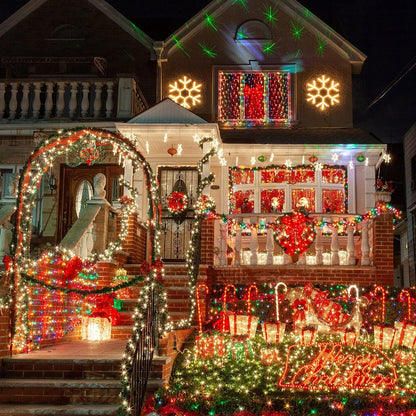 181FT 500 LED Christmas Indoor Outdoor Decorative Lights, 8 Modes Waterproof Plug in Green Wire Fairy String Lights for Christmas Tree Party Wedding Garden Holiday Home Decoration (Warm White)